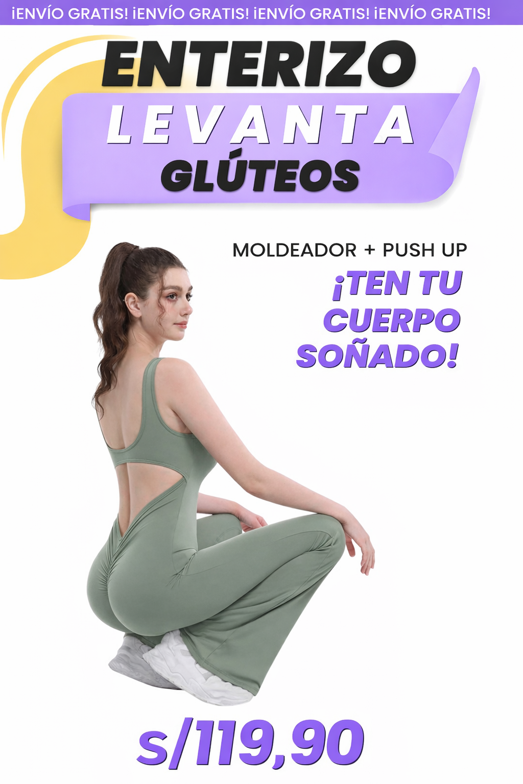 Nuevo Enterizo Levanta cola®: Moldea tus glúteos y redefine tu cintura al instante sin pasar horas de esfuerzo en el gimnasio