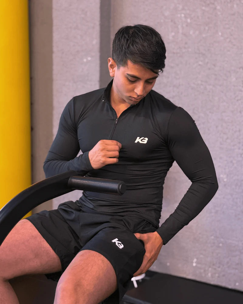 PACK ÉLITE Camiseta premium licrada + short 2 en 1 con bolsillo interno + Termo de regalo