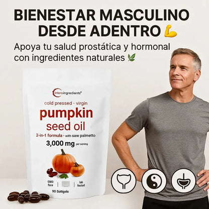 Nuevas Cápsulas de Semilla de Calabaza®: Protege tu próstata y recupera un cabello fuerte en tiempo récord