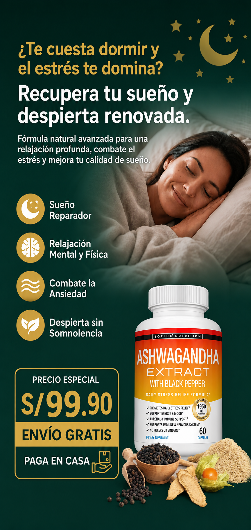 Nuevo Ashwagandha Extract®: Recupera tu sueño profundo y despierta completamente renovada en solo 2 semanas