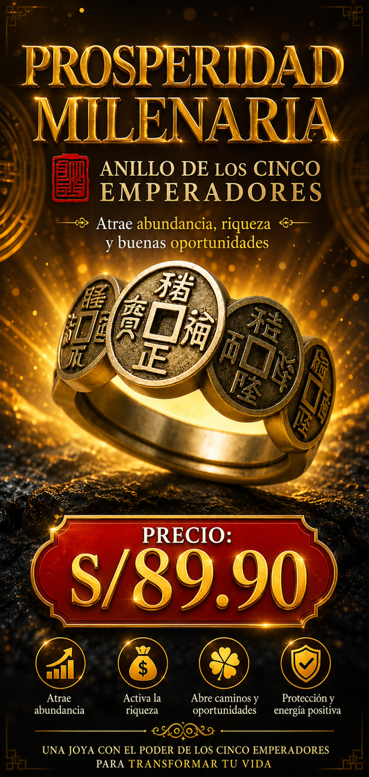 Anillo de la Fortuna de los 5 Emperadores®: Atrae la riqueza y desbloquea la prosperidad que te mereces