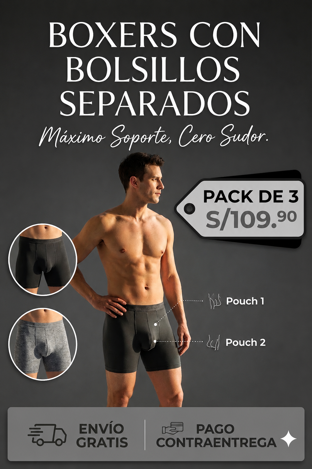 Nuevos bóxers con doble bolsillo: Dile adiós al sudor, al roce y a la incomodidad en solo un día.