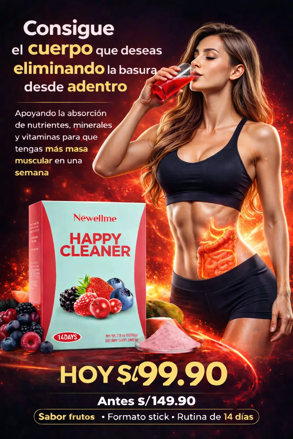 Nuevo Happy Cleaner®: Elimina la fatiga y luce un abdomen plano en días