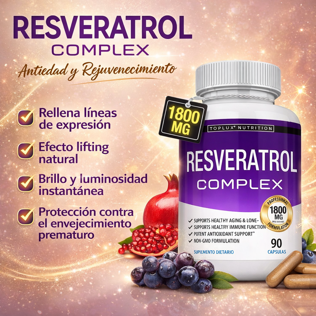 Resveratrol Complex®: El secreto natural para borrar 10 años de arrugas en tu rostro