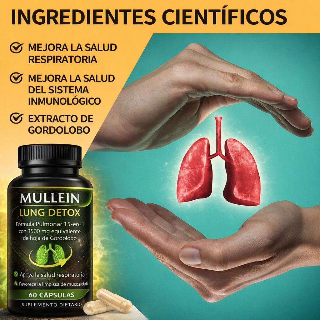 Nuevo Mullein Lung Detox®: Desintoxica y sana tus pulmones de forma natural en tiempo récord.