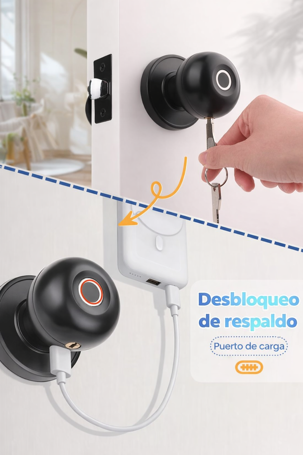 NUEVA CERRADURA INTELIGENTE 3 EN 1®: Olvídate de las llaves y protege tu privacidad con un solo toque.