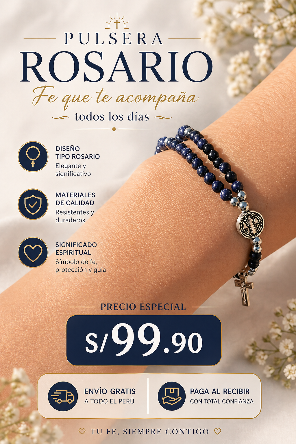 PULSERA ROSARIO®: Lleva contigo la protección divina y la paz espiritual en cada momento