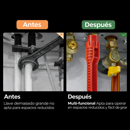 Llave Multiusos 8 en 1®: Repara cualquier fuga en segundos, incluso en los lugares más difíciles