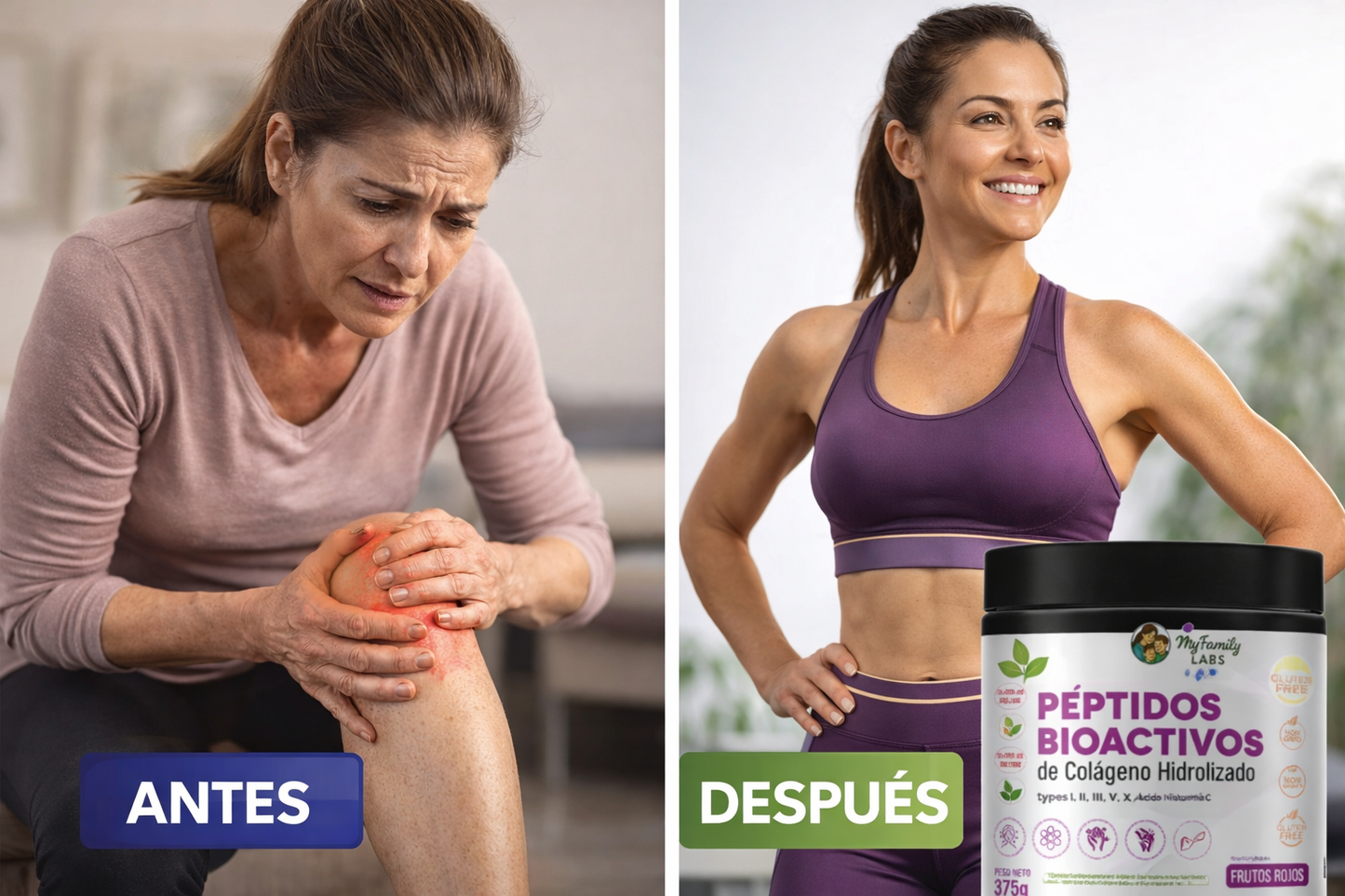 Péptidos Bioactivos MyFamilyLabs®: Rejuvenece tu piel, fortalece tu cabello y recupera la movilidad de tus articulaciones en tiempo récord.