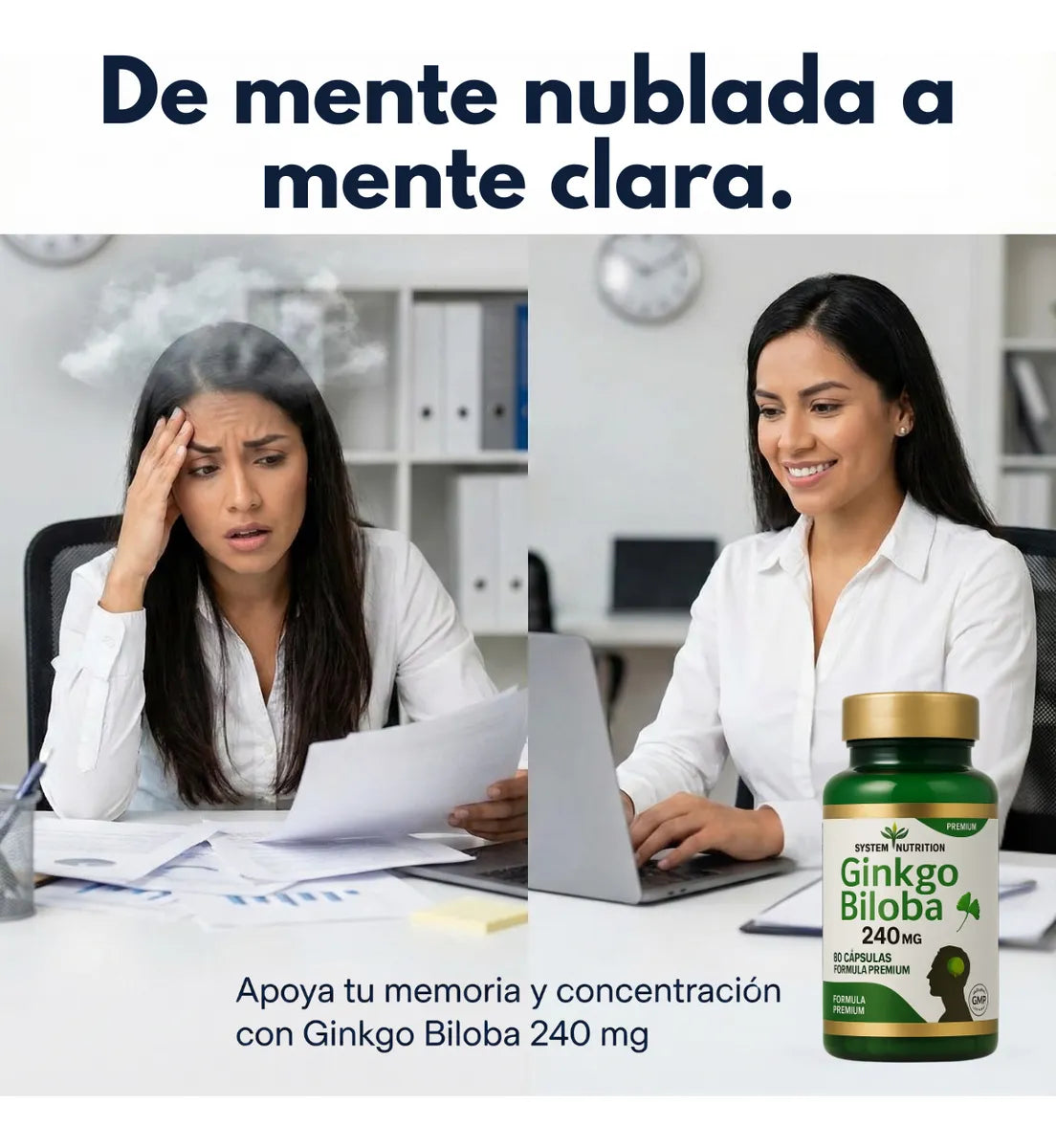 Nuevo Ginkgo Biloba®: Multiplica tu memoria y enfoque mental de forma natural