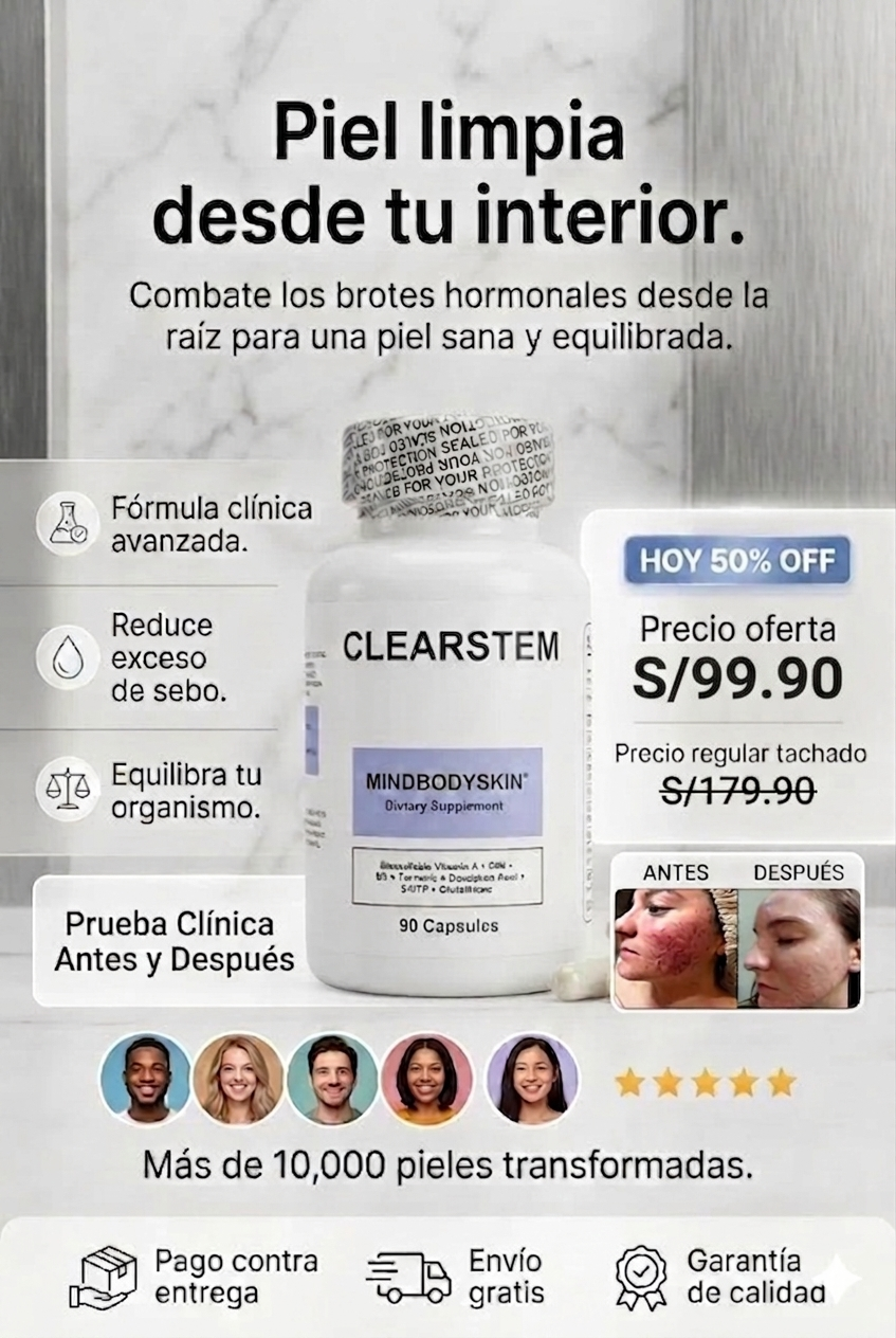 CLEARSTEM®: Consigue una piel de porcelana en solo 14 días con solo 2 cápsulas diarias y sin rutinas complicadas.