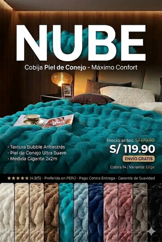 COBIJA NUBE PIEL DE CONEJO