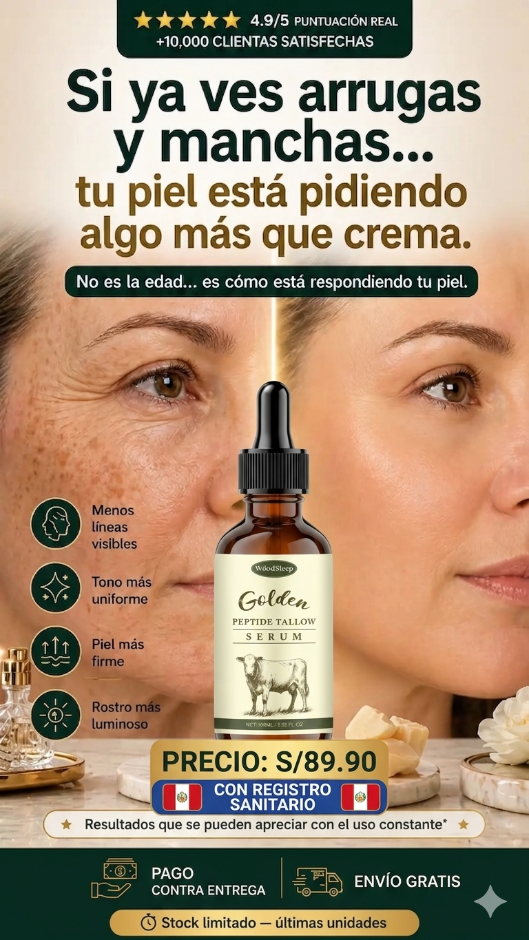 Golden Peptide Tallow Serum®: Recupera una piel firme, joven y libre de manchas en solo 2 semanas