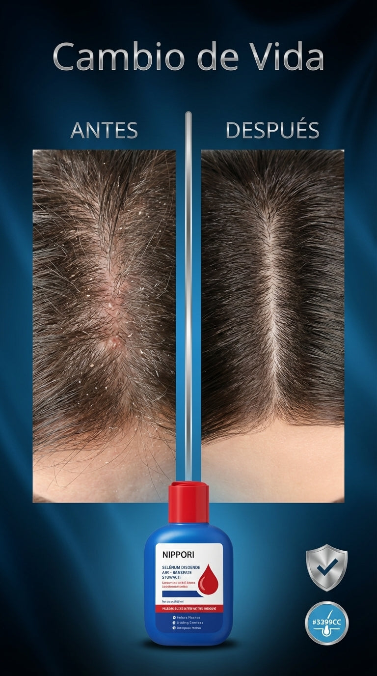 Nuevo Shampoo NIPPORI®: Elimina la caspa y los hongos de raíz para un cabello radiante en 7 días.