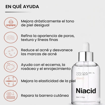 Nuevo NIACID®: Elimina manchas y cicatrices de acné en solo 4 semanas
